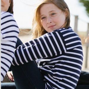 Saint James long sleeve marine blue striped shirt